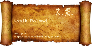 Kosik Roland névjegykártya
