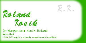 roland kosik business card